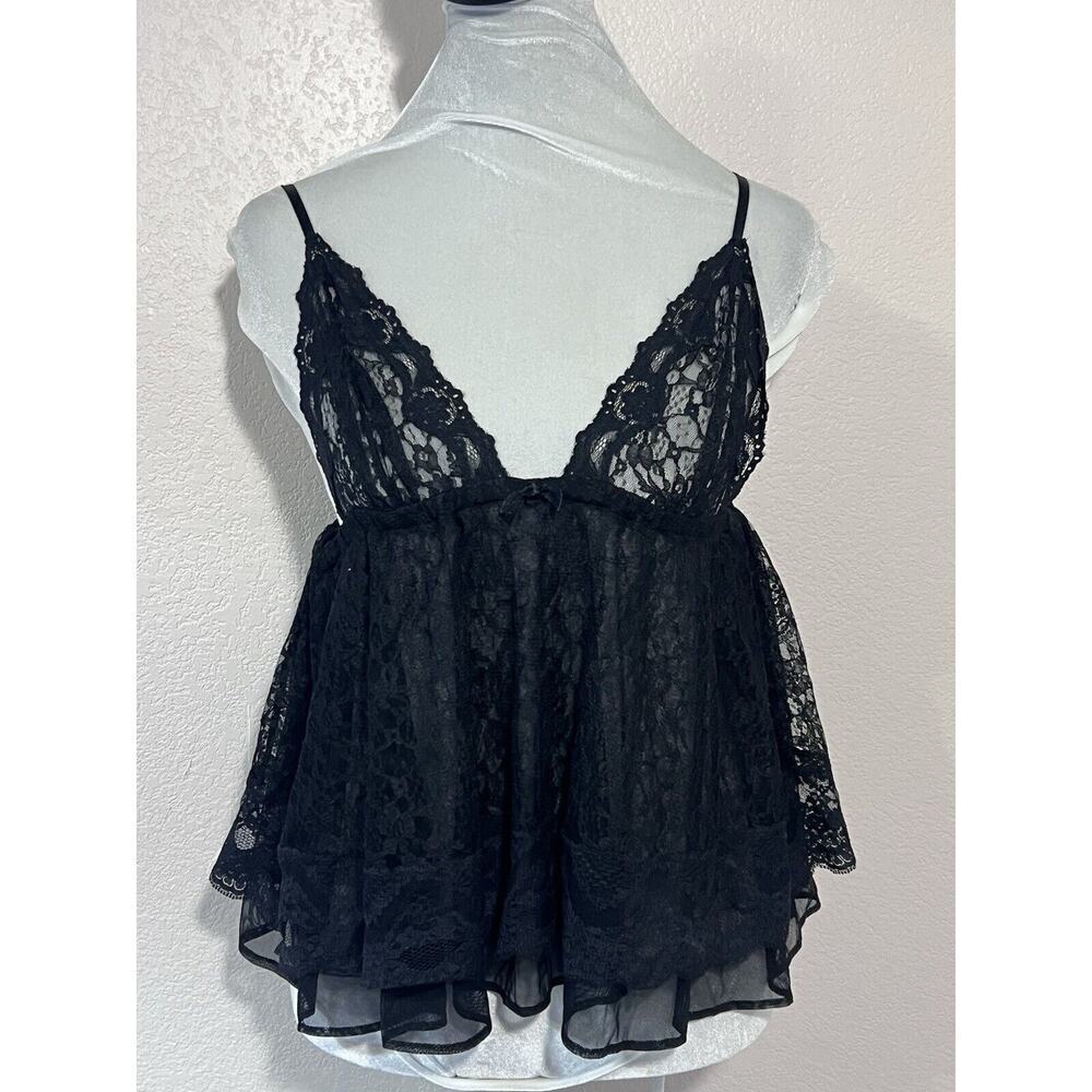 Victoria's Secret Coral Pink Babydoll Lace Sheer Cami Top Lingerie Size Large